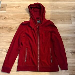 Men's vintage Abercrombie & fitch 
Red Hooded Sweater